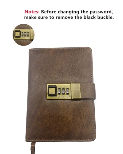 WEMATE Diary with Lock, A5 PU Leather Locked Journal 240 Pages Rose Gold - color: Rose Gold