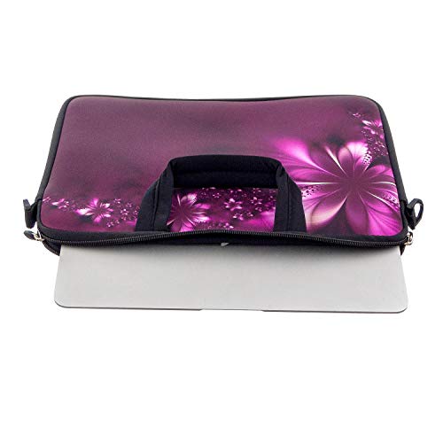 RICHEN 11 11.6 12 12.5 13 inches Case Laptop/Chromebook/Notebook PC Messenger Bag Tablet Travel Case Neoprene Handle Sleeve with Shoulder (11-13.3 inch, Flowers) - color: Flowers, size: 11-13.3 inch