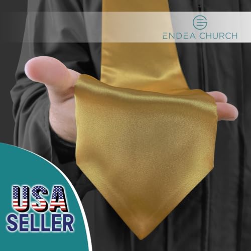 Premium Choir Traditional Stole - Solid Color - Satin - Unisex - color: Antique Gold