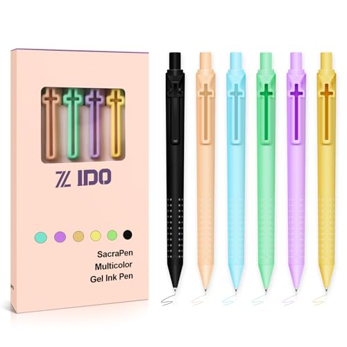 6 Pack Bible Journaling Gel Pens, 0.7mm Color Ink Retractable - color: Macaron-Colored Ink