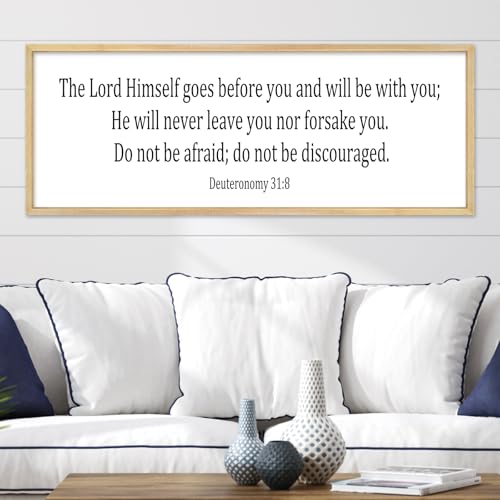 YWMZYKJGS The Lord Himself Will Go Before You Wall Decor 32"×12" (Wood) - color: He Will Be With You (Wood), size: 32"L x 12"W
