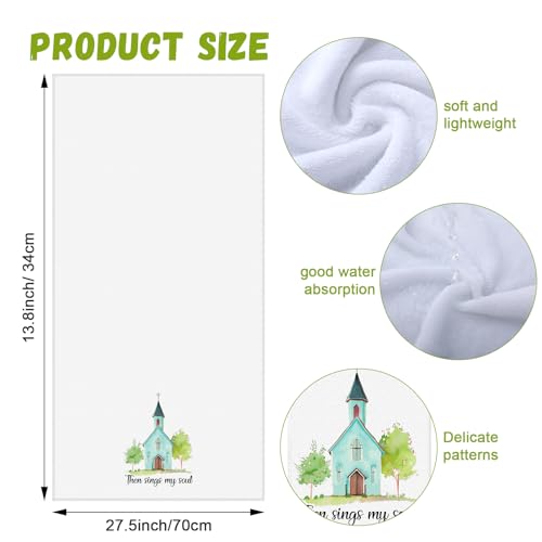 Hahafelt 6 Pcs Christian Gifts Bulk Church Hymn Tea Towels Hand Towels - style: Classic