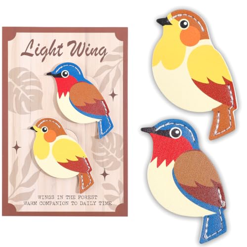 2 Pcs Cute Bird Leather Bookmarks, Adorable Corner Page Accessories, Vintage Themed Book Page Holders, Durable Book Markers for Reading Reading Gifts for Girls Women Teenage & Book Lovers（Brown） - style: Bird 1