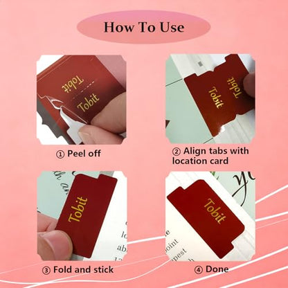 Vorscrin-Laminated Bible Tabs for Women and Men, Gold Foil Lettering Design, Reposition and Large Print Stickers, Bible Study Supplies, 90 Chapters Labels for Easy Navigation(Red) - color: Red