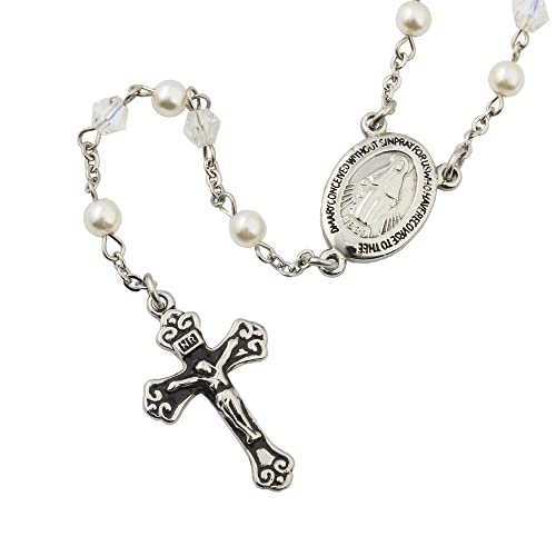 THINGS REMEMBERED First Communion Girl's White Rosary