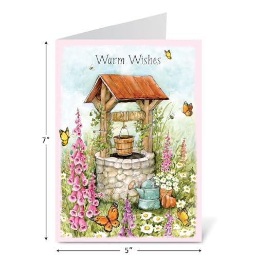 Current Susan Winget Garden Assorted Cards with Envelopes All Occasion - 20 Pack, Large 5" x 7" Cards with Sentiments, Variety of Get Well, Sympathy, Birthday, Anniversary & Thinking of You - color: Garden