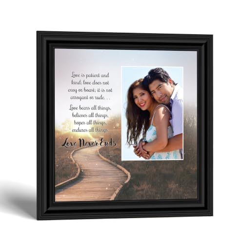 Love is Patient Love is Kind Bible Verse Wall Art, 1 Corinthians 13, Framed - color: Black