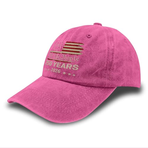 250th Anniversary 250 Years Freedoms Baseball Hat Running Embroidered Cap for - color: Rose Red Color