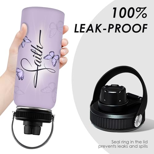 Christian Gifts for Women - You Are Gifts Baptism Tumbler - Inspirational Religious Birthday Presents for Women - Catholic Spiritual Faith Bible Verse Presents Water Bottle for Girl 32oz - color: Christian-Purple/You Are