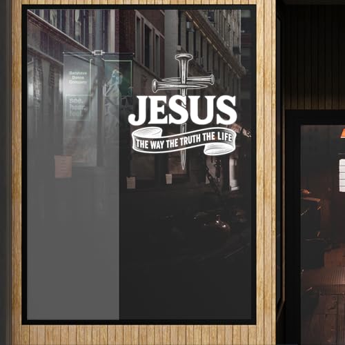 Premium Jesus The Way The Truth The Life Car Decal – Christian Cross Sticker, Religious Bible Verse Vinyl Decal for Car, Truck, Laptop, Window, or Water Bottle – Faith Gift for Believers (9x9 inches) - size: 9x9 inches