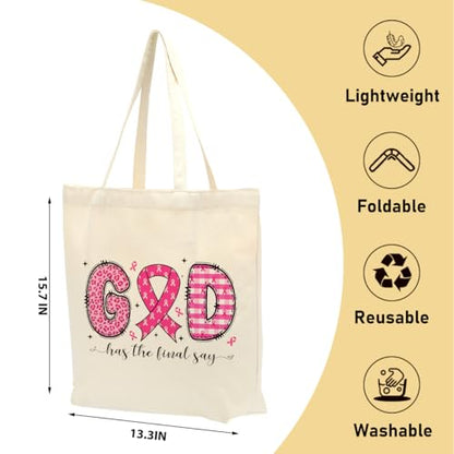 Christian Gifts for Women, Canvas Tote Bag, Faith Gifts for Women Girl Sister Inspirational Religious Gift Birthday - color: Pink Christian 756