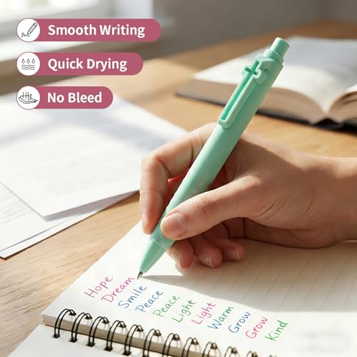 6 Pack Bible Journaling Gel Pens, 0.7mm Color Ink Retractable - color: Macaron-Colored Ink