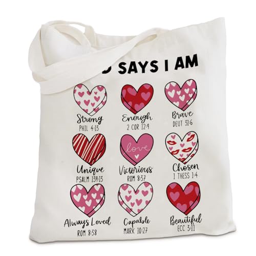 Tote Bag for Women,Shoulder Bag for Work Beach Travel and Shopping Grocery Jesus FBD - color: God Say I Am Christian