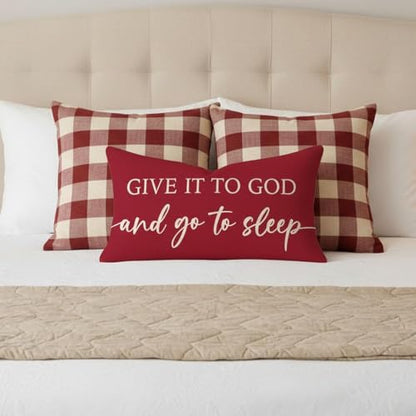 Decorative Throw Pillow Covers 12x20 Inch Set of 2 – Crimson Red - color: Crimson Red