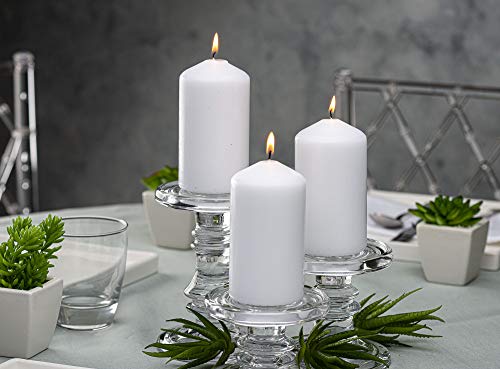 BOLSIUS 12 White Pillar Candles Bulk - 2.3 x 4.7 Inches Unscented Candle Set - 33 Hours Clean Burning - No Palm Oil - 0% Animal Fat - Premium European Quality - Party, & Special Occasion Candles - size: 2.3 x 4.7 Inches, style: 12 Count