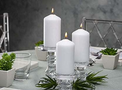 BOLSIUS 12 White Pillar Candles Bulk - 2.3 x 4.7 Inches Unscented Candle Set - 33 Hours Clean Burning - No Palm Oil - 0% Animal Fat - Premium European Quality - Party, & Special Occasion Candles - size: 2.3 x 4.7 Inches, style: 12 Count