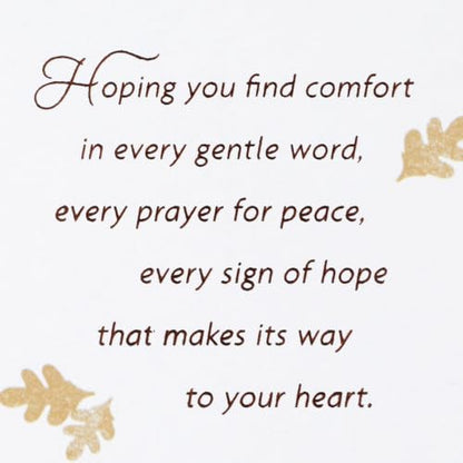 Hallmark Sympathy Card (Hoping You Find Comfort) - color: White