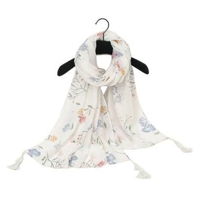 Yeieeo Boho Scarf for Women Lightweight Floral Printed Scarf Fall Winter Fashion Fringed Shawl - color: Floral 31