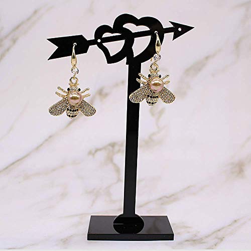 Honey Bee Brooches Crystal Insect Themed Bee Brooch Animal Fashion Shell Pearl Brooch Pin Gold Tone - color: Gold pearl earring