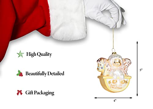 | Baby's First Christmas Glass Ornament | Baby Collection - color: Red