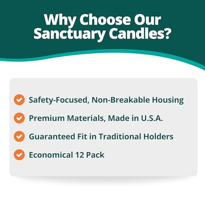 Concordia Supply 7-Day Sanctuary Candle, White, 8" x 3", Pack of 12