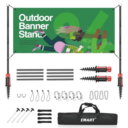 EMART Adjustable Banner Holder, Portable Outdoor Advertising Display Stand
