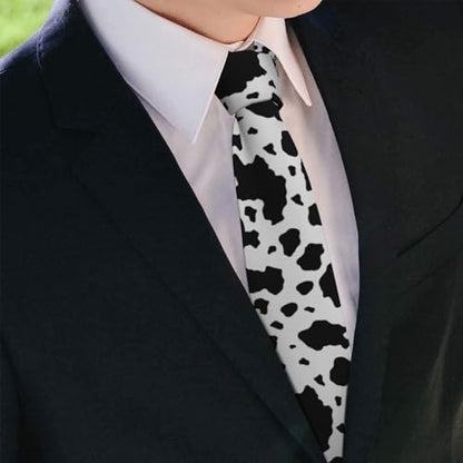 Men's Neckties, Novelty Printed Skinny Tie for Work Casual Party - color: Cow Print