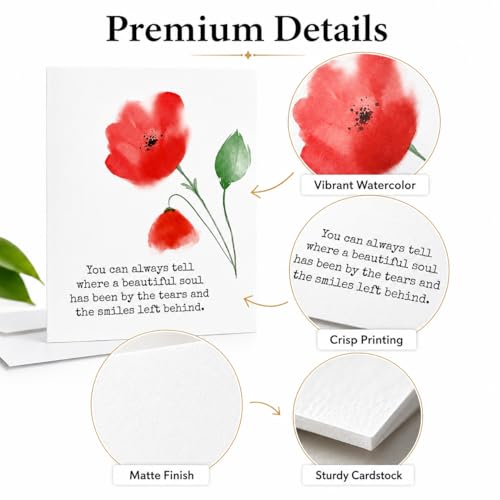 Andaz Press Jumbo Sympathy Card with Envelope, Sorry For Your Loss Card, A Beautiful Soul, Premium Condolences Card with Big Blank Space to Send to Friends, Family, 8.5" x 11", 1-Pack - color: A Beautiful Soul