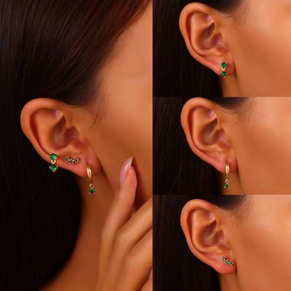18K Gold Plated Hoop Earrings for Women, NICKEL-FREE & HYPOALLERGENIC, Timeless Jewelry Gift - color: Gold-D
