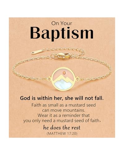 Eryuor Mustard Seed Bracelet Baptism Confirmation Gifts for Women Girls - style: Baptism