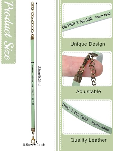 Sureio 15 Pcs Christian Bracelet Scripture Bible Verse Gift - color: Neutral Colors