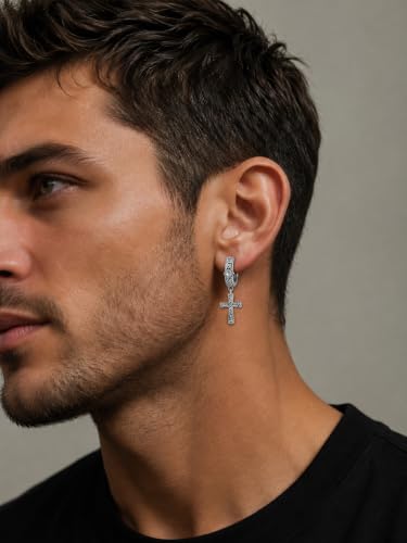 Cross Earrings 925 Sterling Silver Cross Dangle Earrings Christianity Jewelry Gift for Men Women - style: Celtic Cross-Silver
