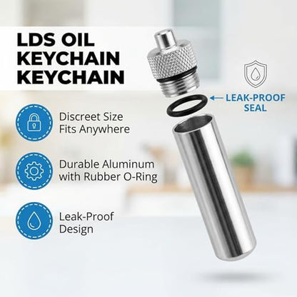 LDS Consecrated Oil Vial Keychain for Priesthood Holders (Black, 1-Pack) - size: 1-Pack