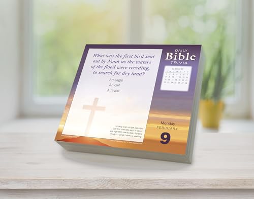 Bible Trivia 2026 Daily Desk Calendar: Boxed Page-a-Day Christian Quiz Calendar with Daily Scripture Facts, Bible Challenges & Faith-Based Fun - color: Bible Trivia