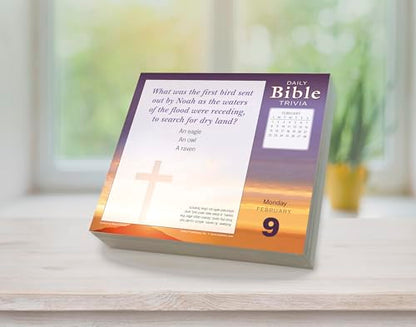 Bible Trivia 2026 Daily Desk Calendar: Boxed Page-a-Day Christian Quiz Calendar with Daily Scripture Facts, Bible Challenges & Faith-Based Fun - color: Bible Trivia