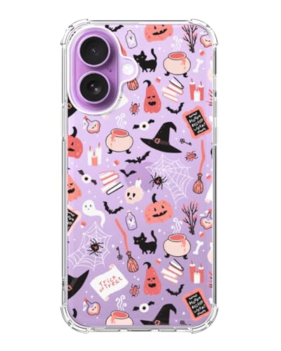 Halloween Mystic Clear Phone Case Compatible with iPhone 17, Spooky Ghosts Cats Phone Cover for iPhone 17 - color: Mystic Halloween