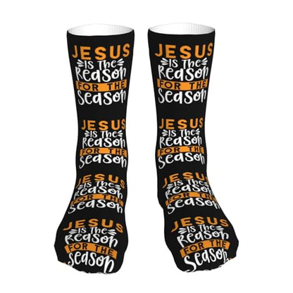 Happy New Year 2024 Unisex Sports Socks - Winter Casual Dress Fashion Socks - color: Jesus is the Reason for the Christmas Season1