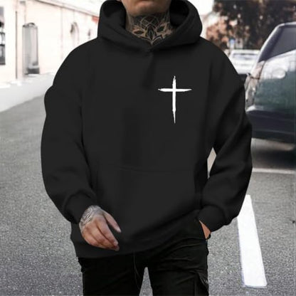 Christian Hoodies for Men God Jesus Cross Faith Religious Christ Hoodie - color: Black, size: Large