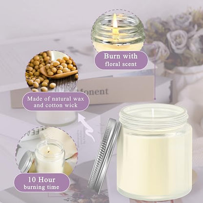 ACITHGL 36 Pcs 4oz Mini Mason Jar Candles Small Scented Candles Bulk Aromatherapy Ideal Souvenir Favors for Wedding Birthday Party (Freesia, Lavender, Jasmine, Silver) - color: Silver, style: Freesia, Lavender, Jasmine