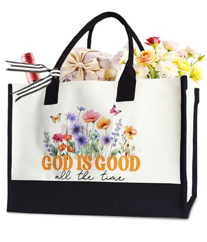Aesthetic Canvas Tote Bag for Women Girls, Large Tote Bag for Friends Colleagues Leader Manager, 17 x 11.8 x 7 inches - color: Mint