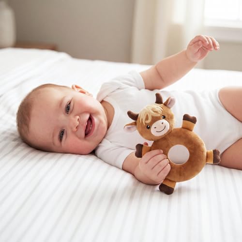 Karenhi Highland Cow Tan Stuffed Animal Little Stuffed Animal Praying - color: Highland Cow