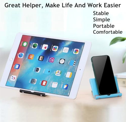 Adjustable Foldable Cell Phone Stand for Desk, Compatible with Most Smartphones and Tablets, Anti-Slip Rubber Base for Stability - color: Black 2 PCS