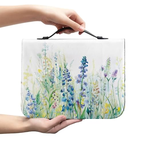 Flora Bible Covers for Women Book or Bible Carrying Case PU Leather Bible Case Bag Church Bag Scripture Bag Case Gift for Christian - color: Floral, size: 2X-Large