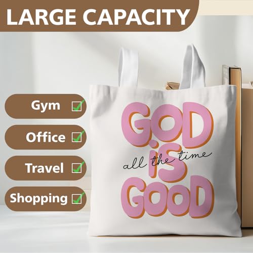 Preppy Coquette Pink Tote Bag, Trendy Shoulder Canvas Tote Bags, Durable Reusable Grocery Bag for Shopping and Travel - color: God
