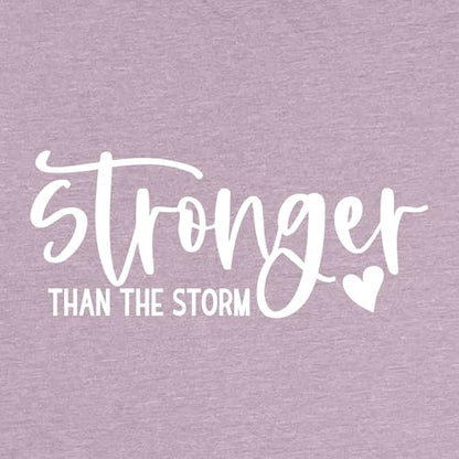 BLACKMYTH Women Cute Graphic Stronger Tee Shirts - color: Heather Grey Purple, size: Small