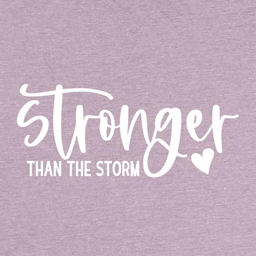 BLACKMYTH Women Cute Graphic Stronger Tee Shirts - color: Heather Grey Purple, size: Medium