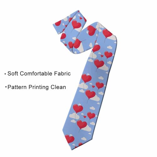 Black Dots Men's Neckties Retro Classic Circle Geometry Men's Tie for Mens Teens Business Work Casual Wedding Party - color: Red Balloons