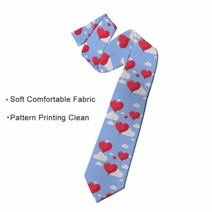 Black Dots Men's Neckties Retro Classic Circle Geometry Men's Tie for Mens Teens Business Work Casual Wedding Party - color: Red Balloons