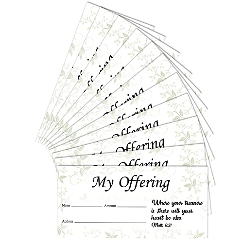 Eaasty 200 Pcs Church Offering Envelopes Bill Size Donation,Flower Style - style: Offering Style