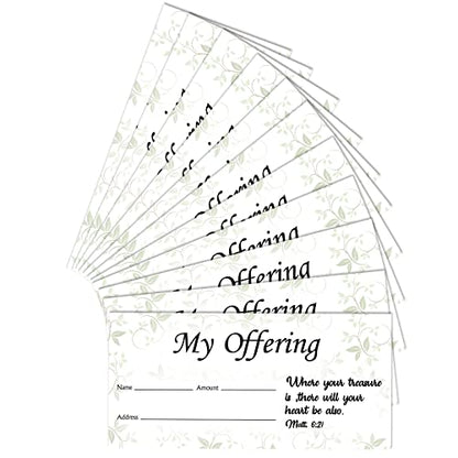 Eaasty 200 Pcs Church Offering Envelopes Bill Size Donation,Flower Style - style: Offering Style